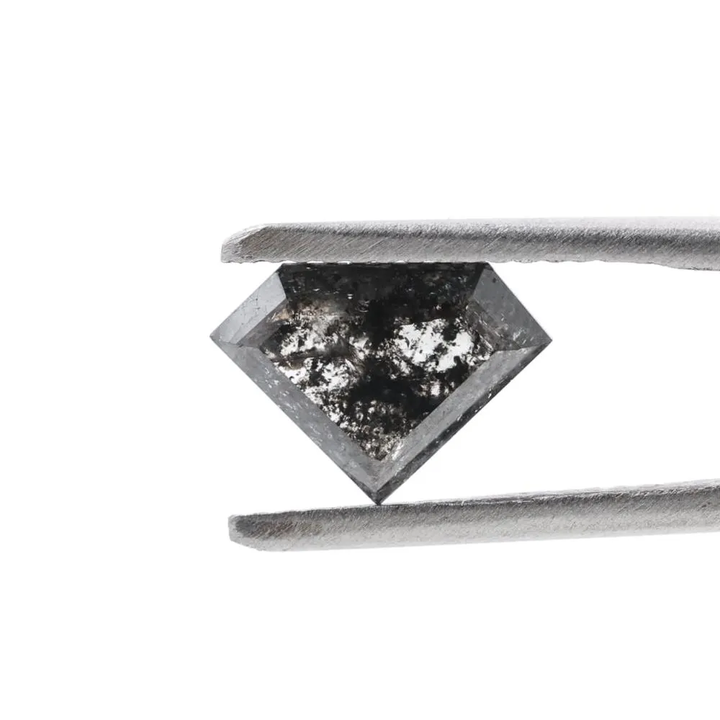 1.04 Ct Salt and Pepper Geomteric Diamond, Natural Gray Color Diamond Cut Loose Diamonds for Wedding Ring