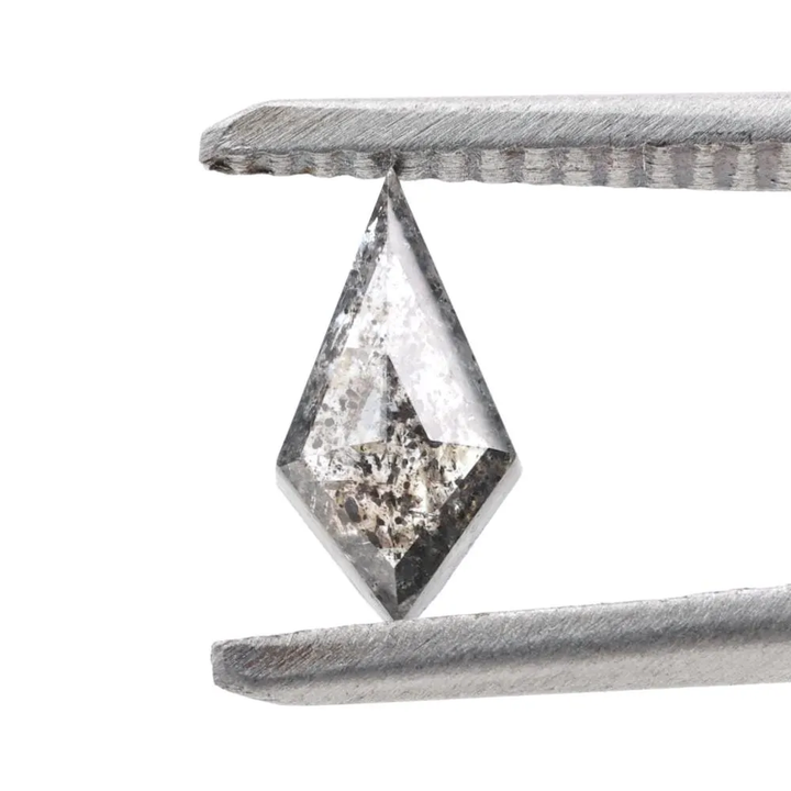 0.57 Ct Salt and Pepper Diamond, Natural Gray Smokey Kite Loose Diamonds for Engagement Ring
