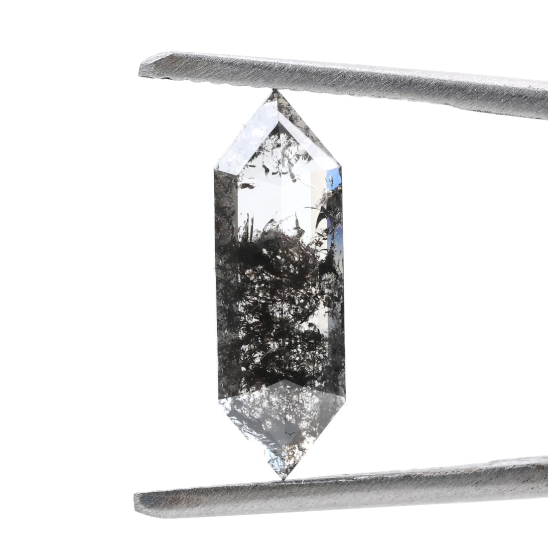 1.65 Ct Salt and Pepper Diamond, Natural Gray Hexagon Cut Loose Diamonds for Minimalist Engagement Ring
