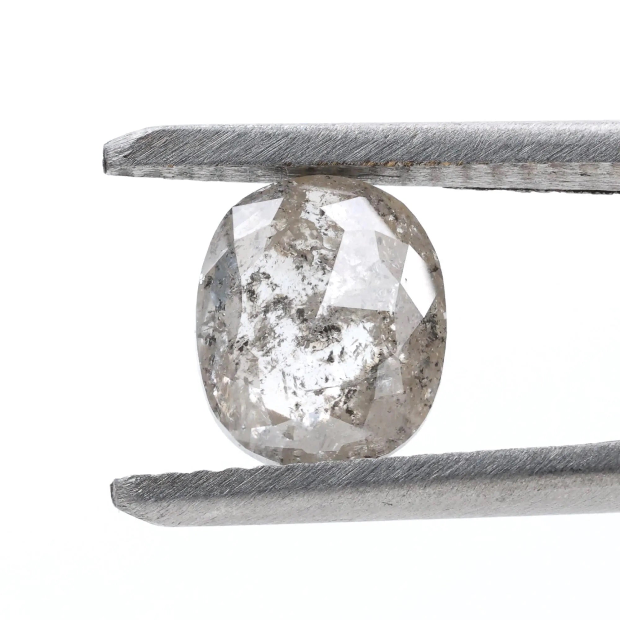 1.59 Ct Salt and Pepper Diamond, Natural Gray Oval Cut Loose Diamonds for Minimalist Engagement Ring