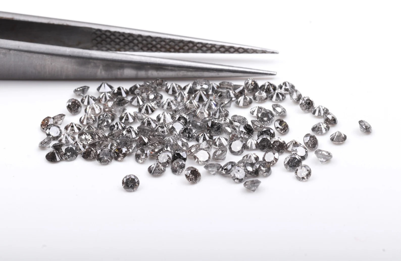 1.00 Ct Natural Salt and Pepper Round Cut Loose Diamond for Fine Jewelry