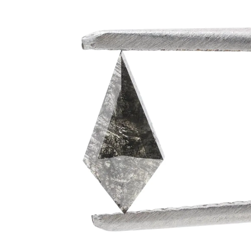 0.54 Ct Salt and Pepper Diamond, Natural Gray Smokey Kite Loose Diamonds for Engagement Ring