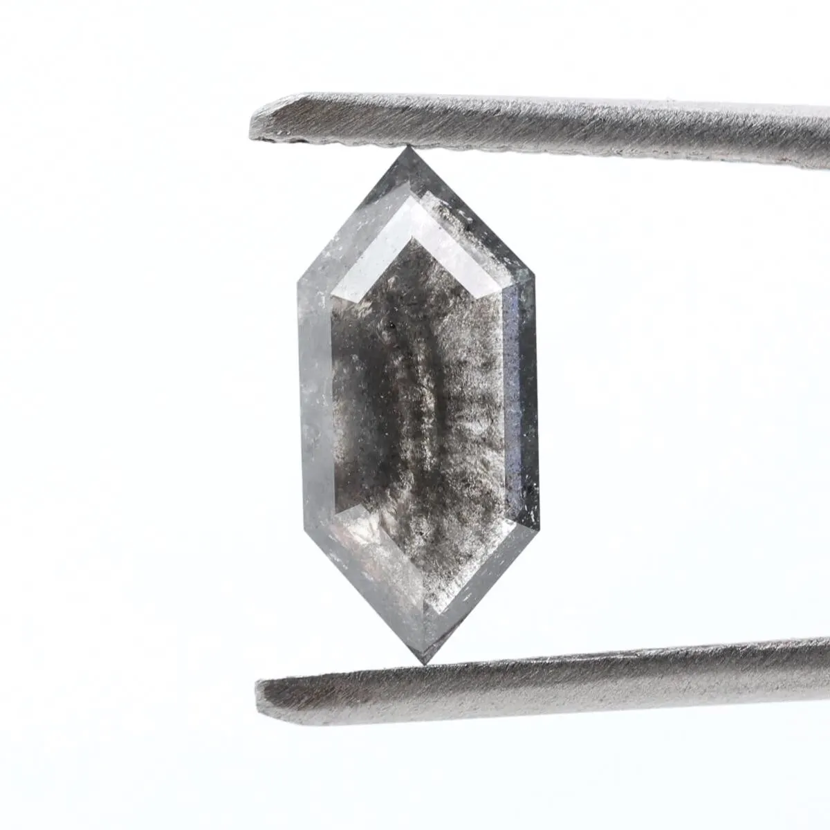 1.17 Ct Salt and Pepper Diamond, Natural Gray Color Hexagon Cut Loose Diamonds for Engagement Ring