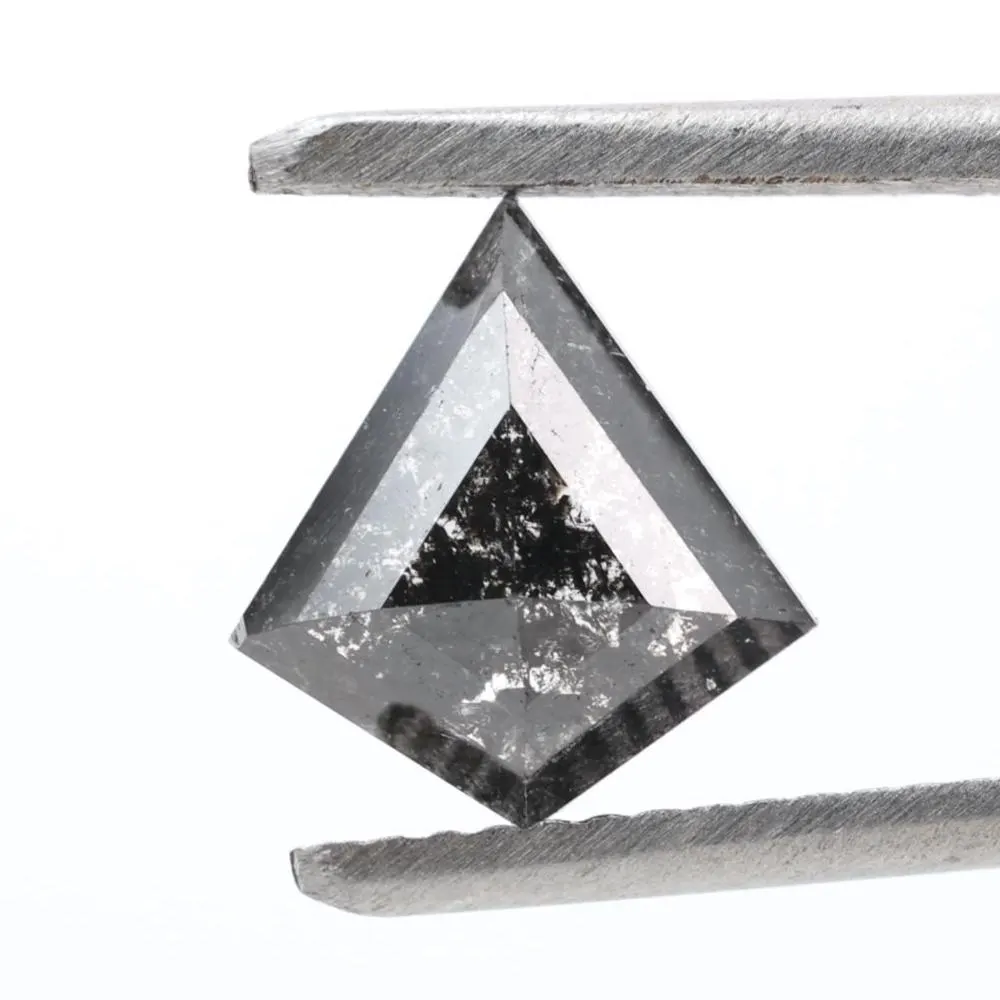 1.22 Ct Salt and Pepper Diamond, Natural Gray Smokey Kite Loose Diamonds for Engagement Ring