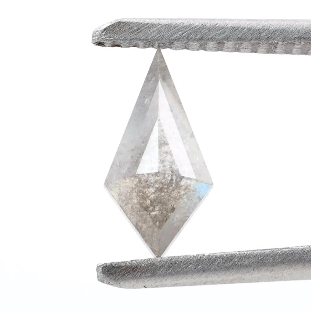 0.62 Ct Salt and Pepper Diamond, Natural Gray Kite Loose Diamonds for Engagement Ring
