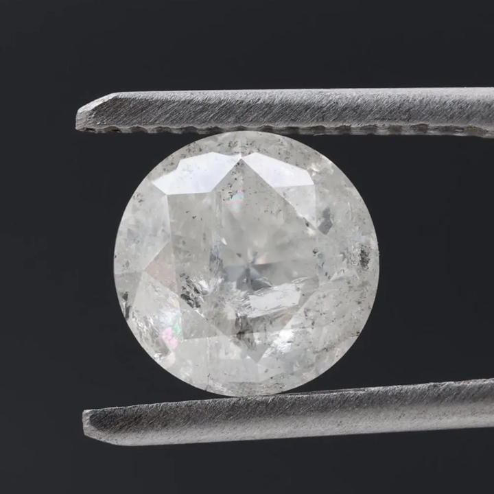 2.20 Carat Salt and Pepper Diamond, Natural Gray Round Loose Diamonds for Engagement Ring