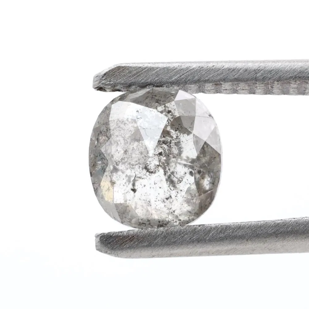 1.30 Ct Salt and Pepper Diamond, Natural Gray Oval Loose Diamonds for Minimalist Engagement Ring