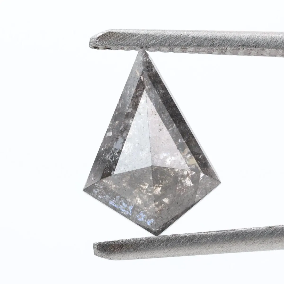 1.86 Ct Salt and Pepper Diamond, Natural Gray Smokey Kite Loose Diamonds for Engagement Ring