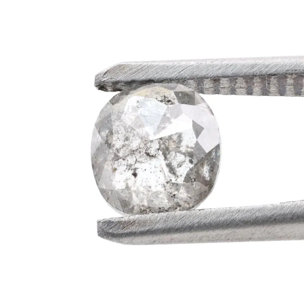 1.30 Ct Salt and Pepper Diamond, Natural Gray Oval Loose Diamonds for Minimalist Engagement Ring
