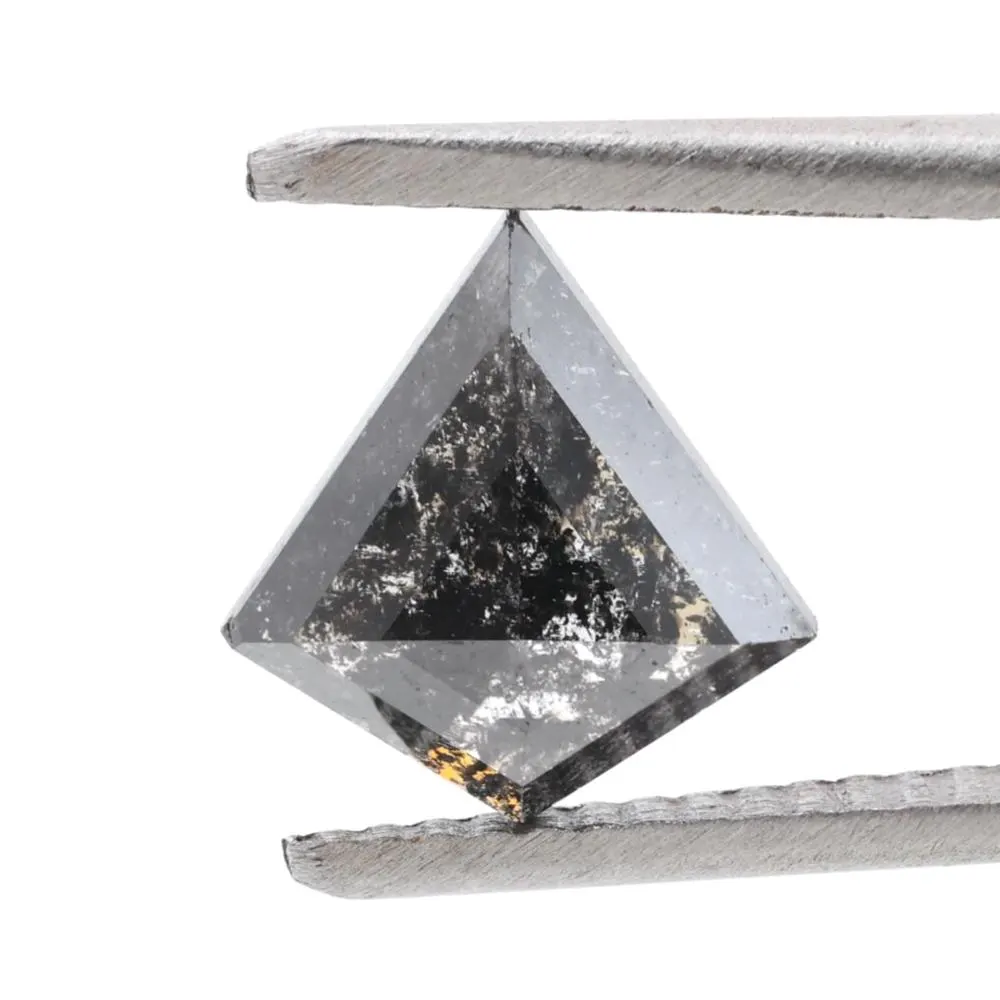 1.22 Ct Salt and Pepper Diamond, Natural Gray Smokey Kite Loose Diamonds for Engagement Ring