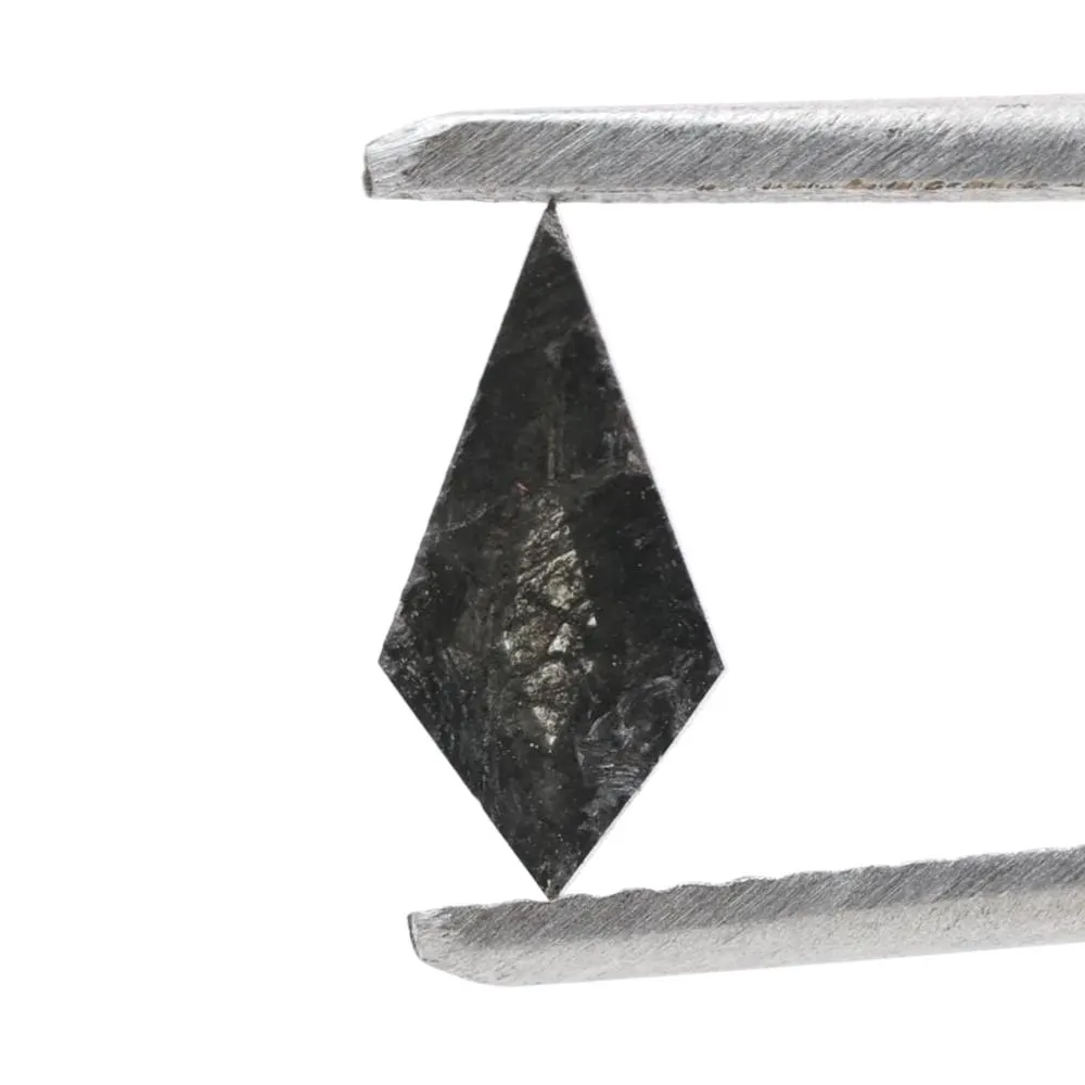 0.54 Ct Salt and Pepper Diamond, Natural Gray Smokey Kite Loose Diamonds for Engagement Ring