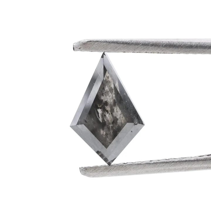 1.36 Cts Salt and Pepper Diamond, Natural Gray Kite Loose Diamonds for Engagement Ring