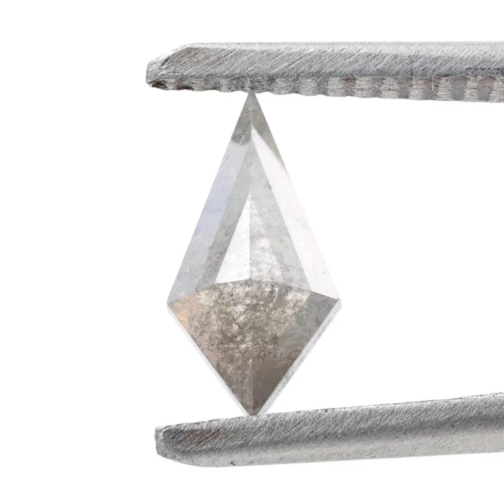 0.62 Ct Salt and Pepper Diamond, Natural Gray Kite Loose Diamonds for Engagement Ring