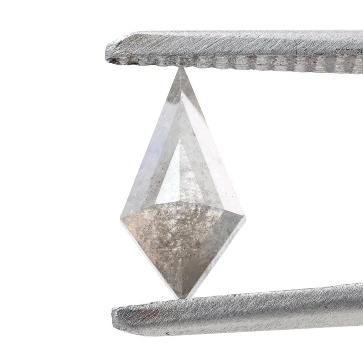0.62 Ct Salt and Pepper Diamond, Natural Gray Kite Loose Diamonds for Engagement Ring
