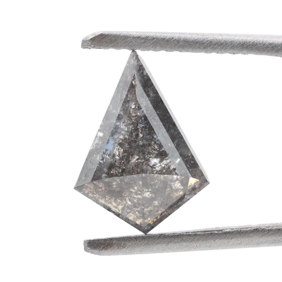 1.86 Ct Salt and Pepper Diamond, Natural Gray Smokey Kite Loose Diamonds for Engagement Ring