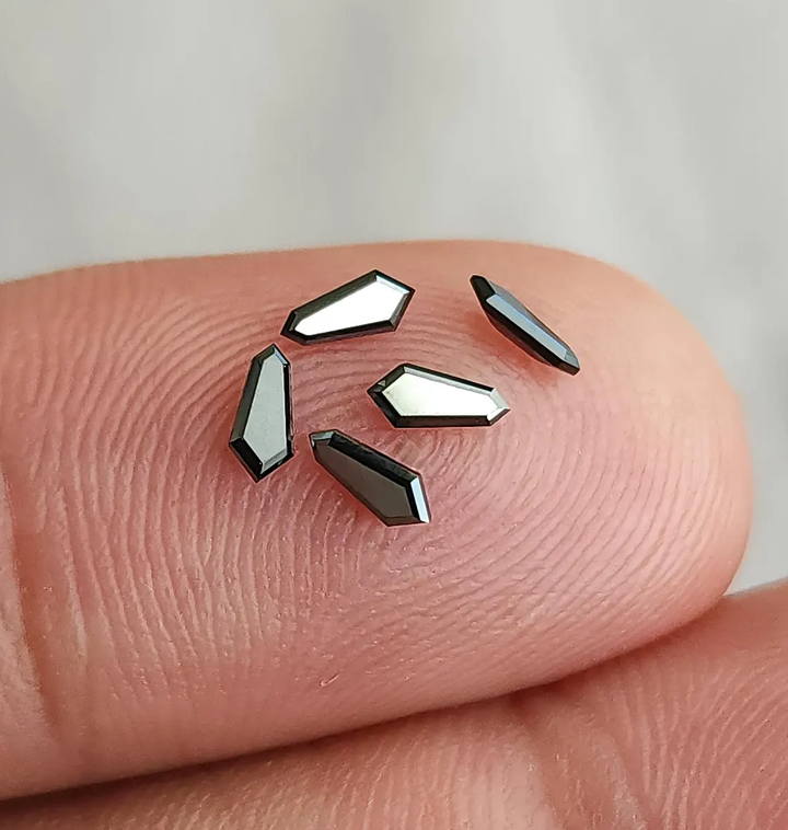 4.50 x 2.00 MM Natural Black Shield Loose Diamonds for Jewelry