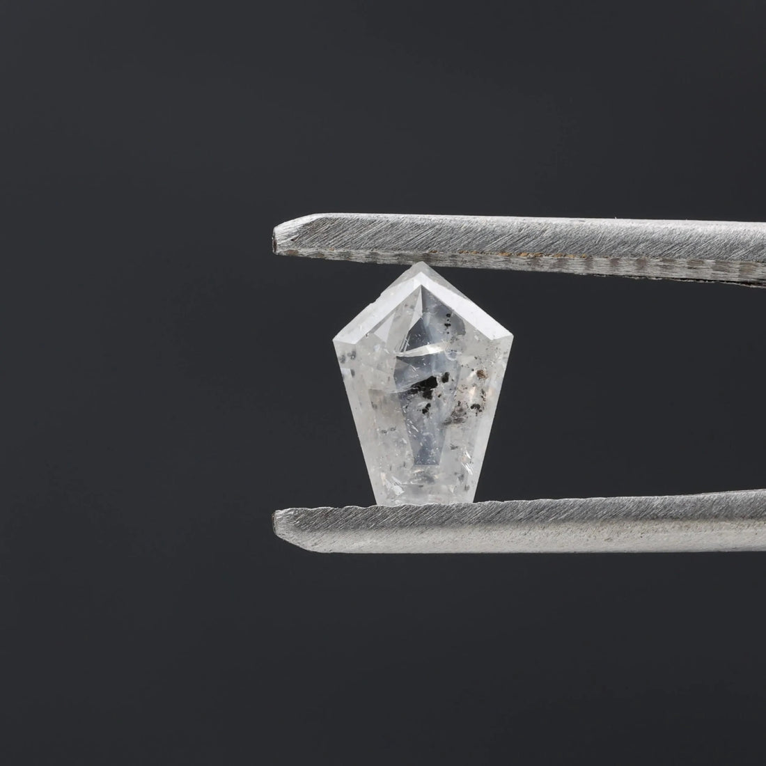 0.55 Carat Salt and Pepper Diamond, Natural Gray Shield Loose Diamonds for Minimalist Engagement Ring