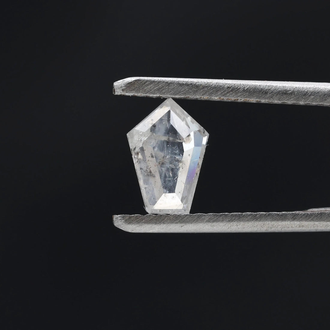 0.55 Carat Salt and Pepper Diamond, Natural Gray Shield Loose Diamonds for Minimalist Engagement Ring