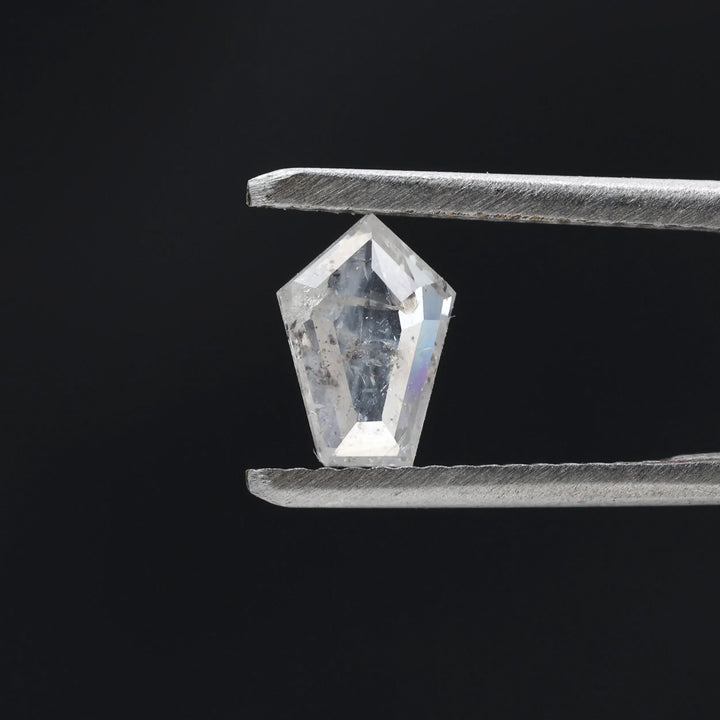 0.55 Carat Salt and Pepper Diamond, Natural Gray Shield Loose Diamonds for Minimalist Engagement Ring