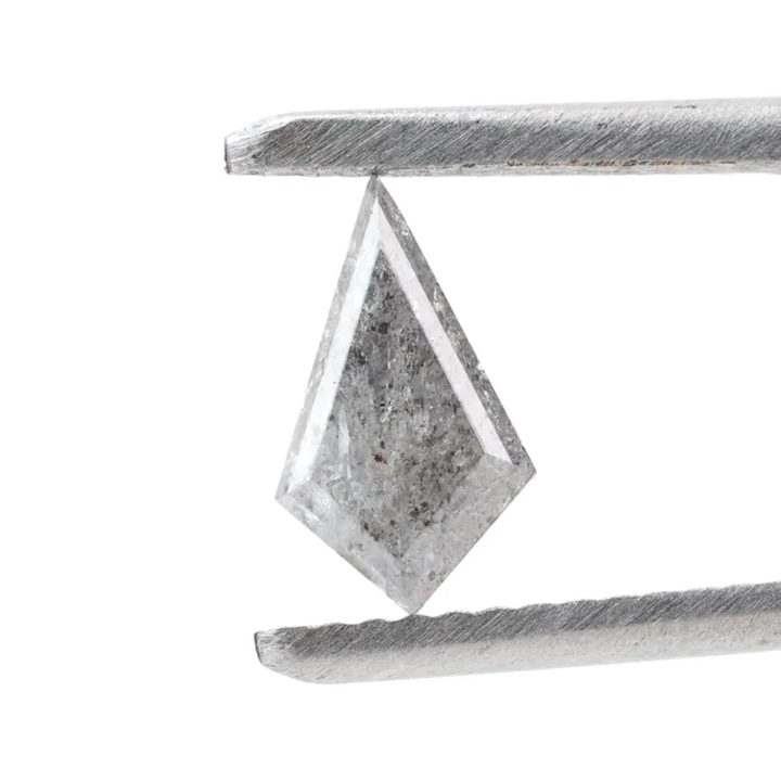 0.64 Ct Salt and Pepper Diamond, Natural Gray Kite Loose Diamonds for Engagement Ring