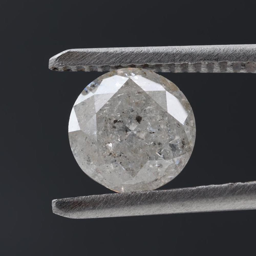 2.00 Carat Salt and Pepper Diamond, Natural Gray Round Loose Diamonds for Engagement Ring