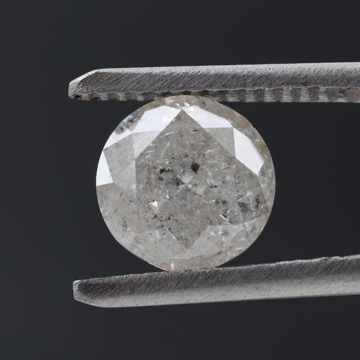 2.00 Carat Salt and Pepper Diamond, Natural Gray Round Loose Diamonds for Engagement Ring