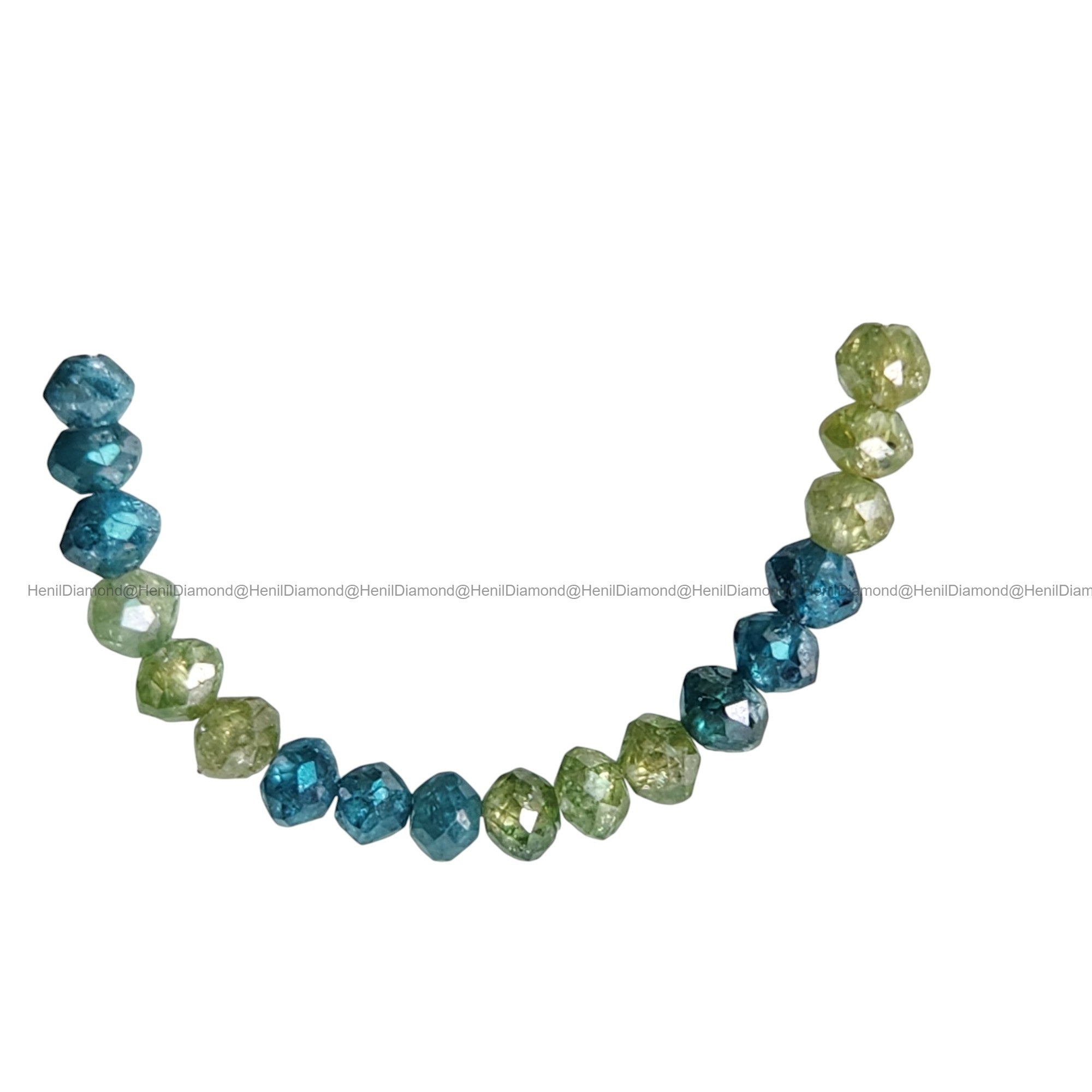 1.02 Ct Lot 1.50 to 2.00 MM Natural Blue Green Color Polished Round Loose Diamonds Beads wt Drilled Hole for Strand