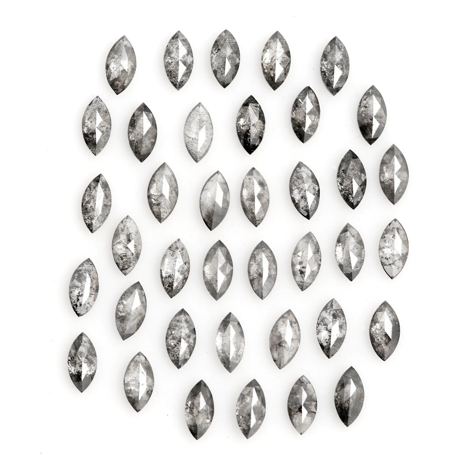 1.00 Ct 2.00 x 4.00 MM Natural Salt and Pepper Marquise Cut Loose Diamond for Engagement Ring