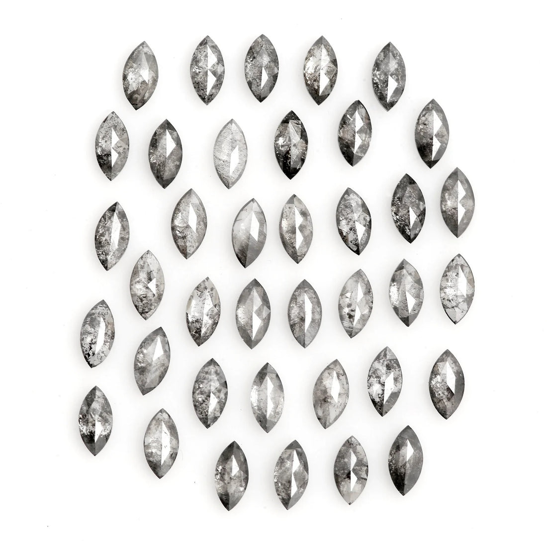 1.00 Ct 1.50 x 3.00 MM Natural Salt and Pepper Marquise Cut Loose Diamond for Fine Jewelry