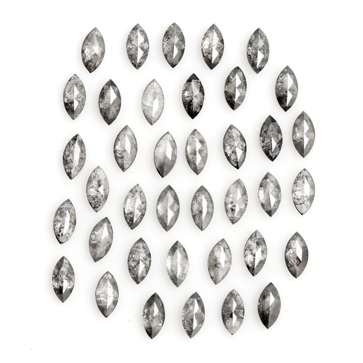 1.00 Ct 2.00 x 4.00 MM Natural Salt and Pepper Marquise Cut Loose Diamond for Engagement Ring