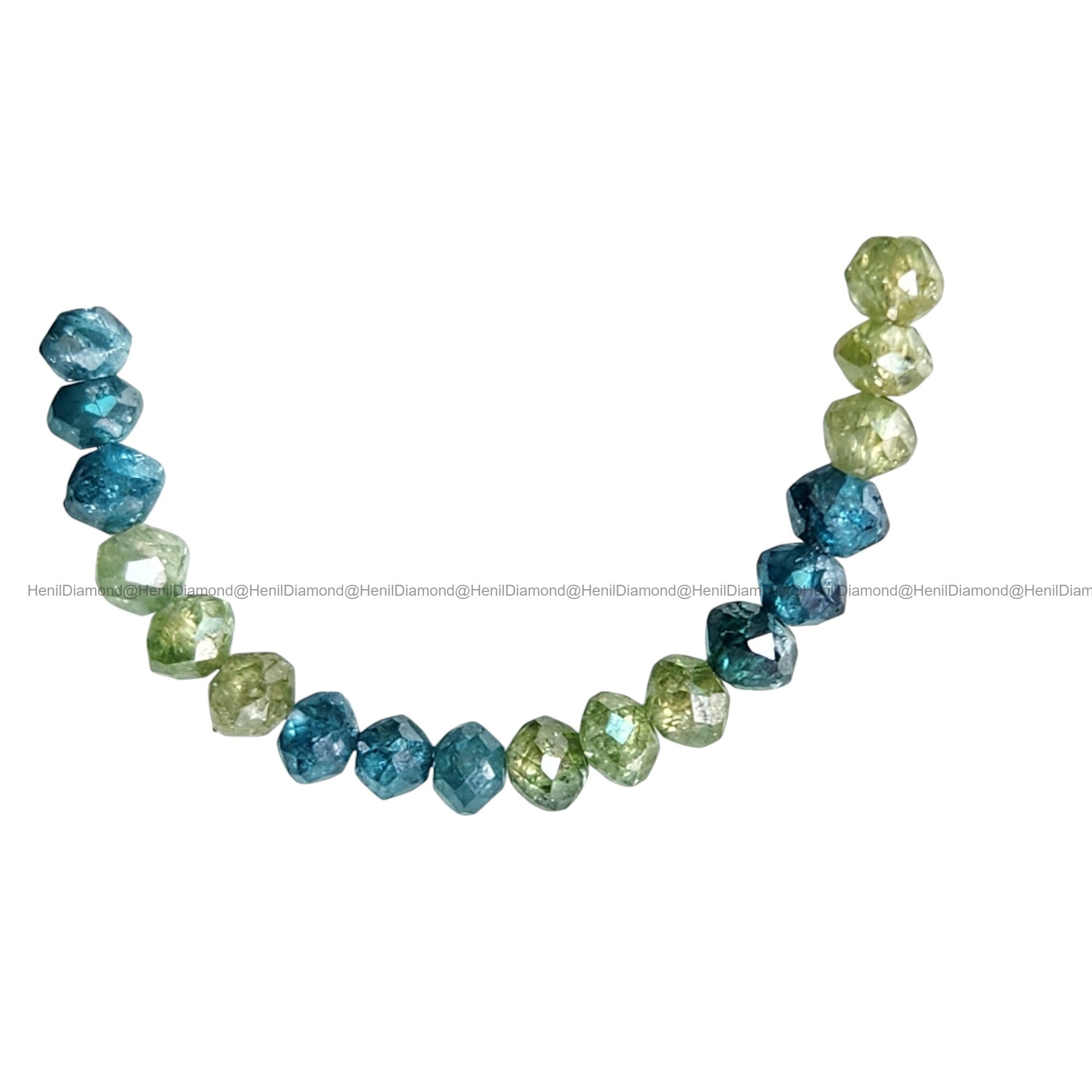 1.02 Ct Lot 1.50 to 2.00 MM Natural Blue Green Color Polished Round Loose Diamonds Beads wt Drilled Hole for Strand