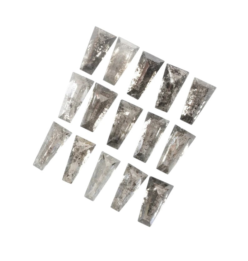1.00 Ct Salt and Pepper Diamond, 4.00 x 2.00 MM – Natural Gray Color Tapper Baguette For Jewelery
