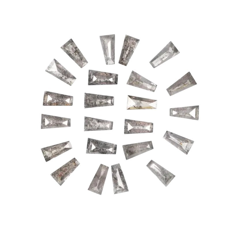 1.00 Ct Salt and Pepper Diamond, 3.00 x 1.50 MM – Natural Gray Color Tapper Baguette For Jewelery