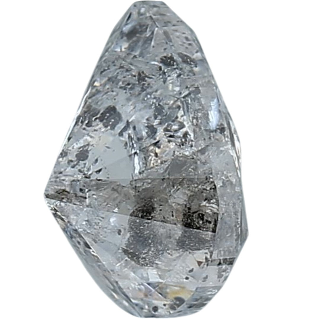 2.26 Ct Salt and Pepper Diamond, Natural Gray Color Pear Cut Loose Diamonds for Engagement Ring