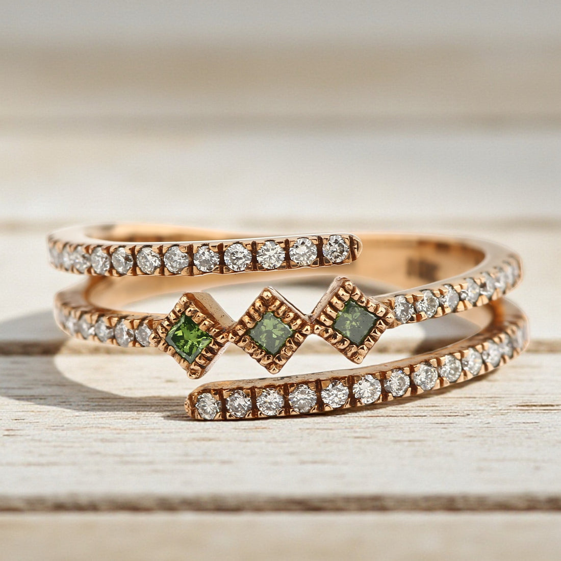 Princess Diamond Ring, 14K Gold Engagement Ring, Natural Round Diamond Ring, Gift for Her