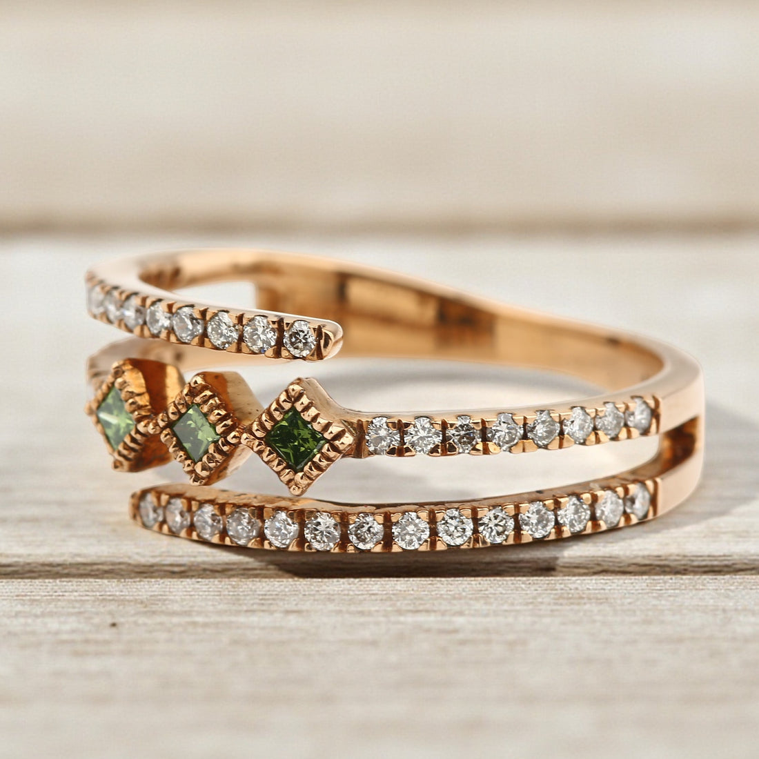 Princess Diamond Ring, 14K Gold Engagement Ring, Natural Round Diamond Ring, Gift for Her