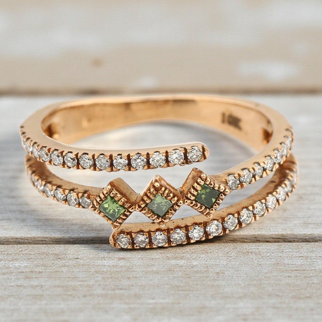 Princess Diamond Ring, 14K Gold Engagement Ring, Natural Round Diamond Ring, Gift for Her