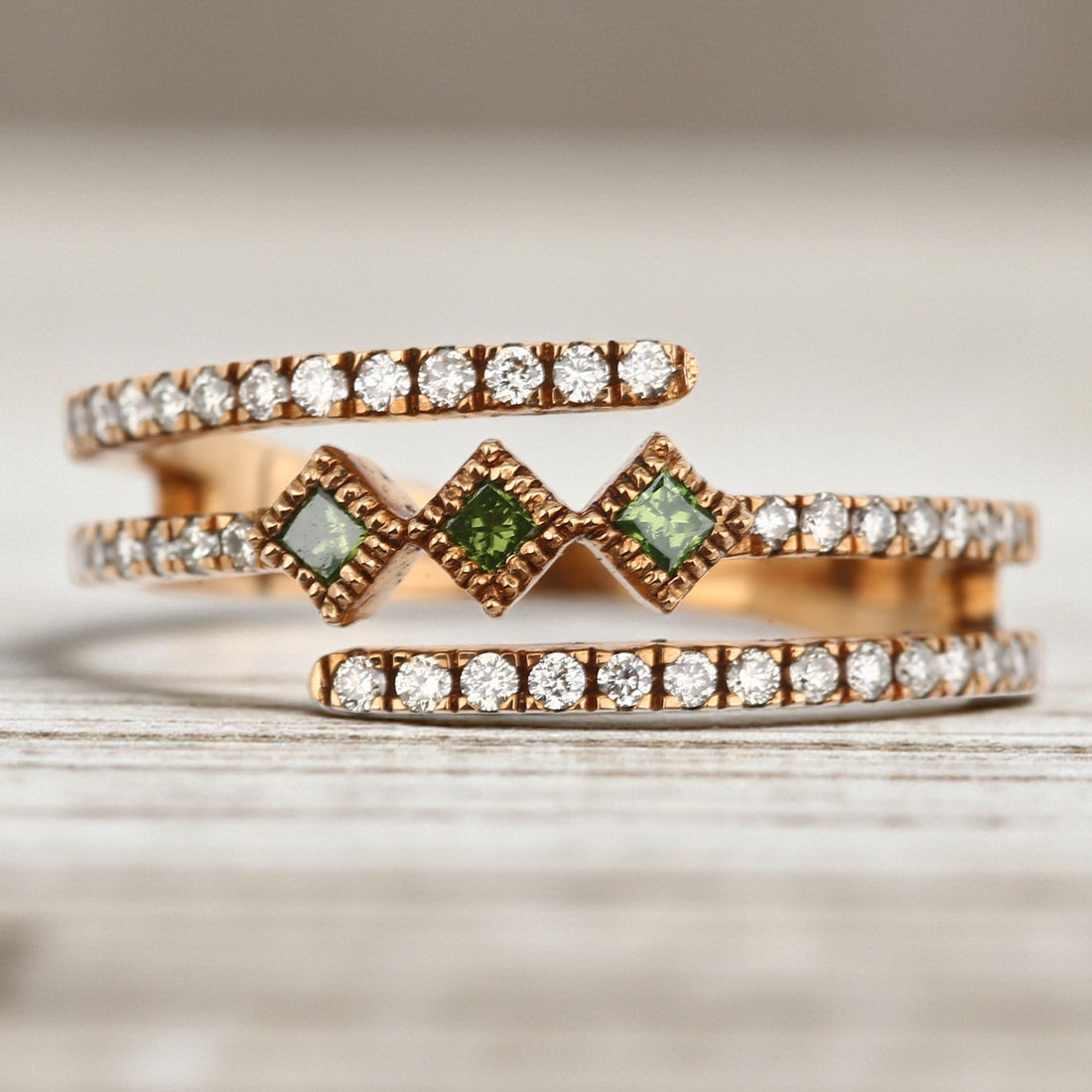 Princess Diamond Ring, 14K Gold Engagement Ring, Natural Round Diamond Ring, Gift for Her