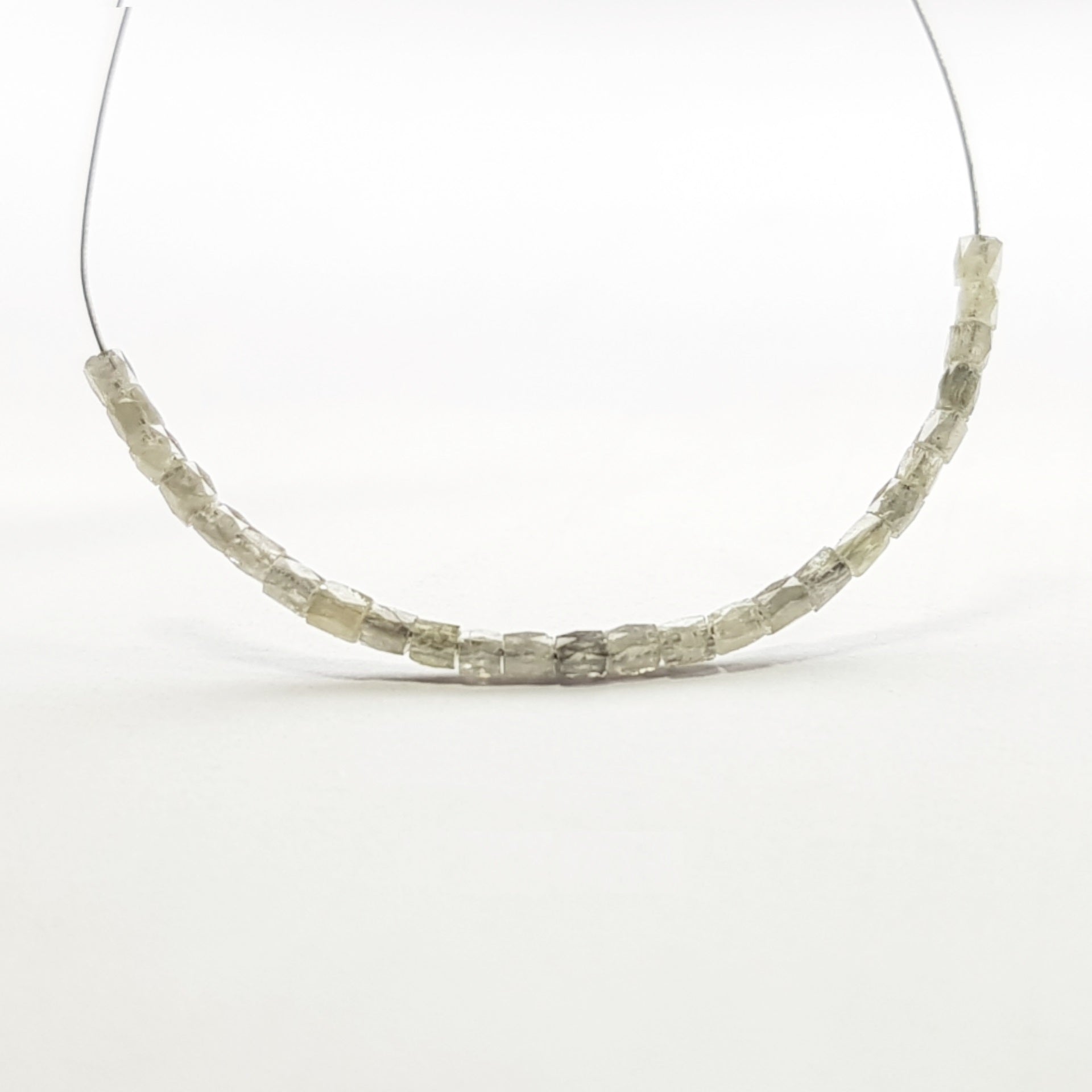 1.00 Ct Lot Natural Diamond Beads, Fancy Grey Color Tube Diamond Beads with Drilled Hole For Strand Necklace