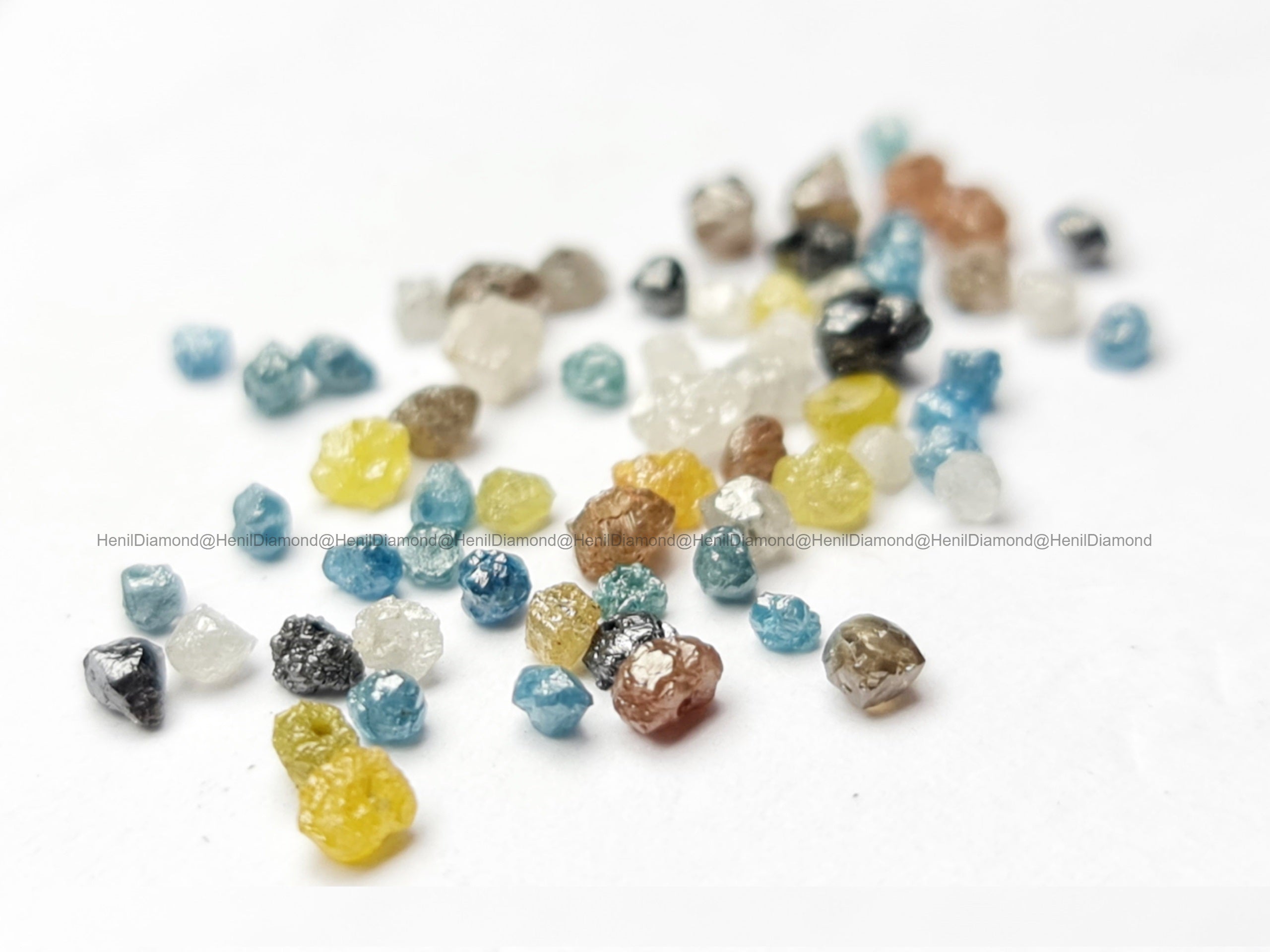 2.00 Ct Lot Natural Multi-Color Raw Rough Diamond Beads with Drilled Hole | 1.50–2.50 MM Loose Diamonds for Jewelry Making