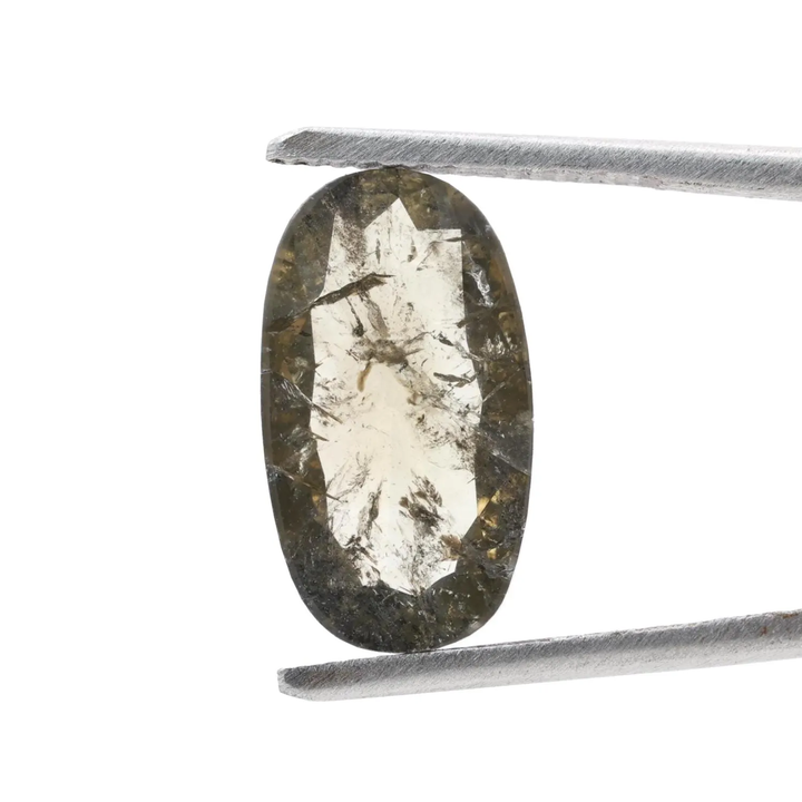 3.69 Ct Salt and Pepper Diamond, Natural Brown Oval Loose Diamonds for Minimalist Engagement Ring