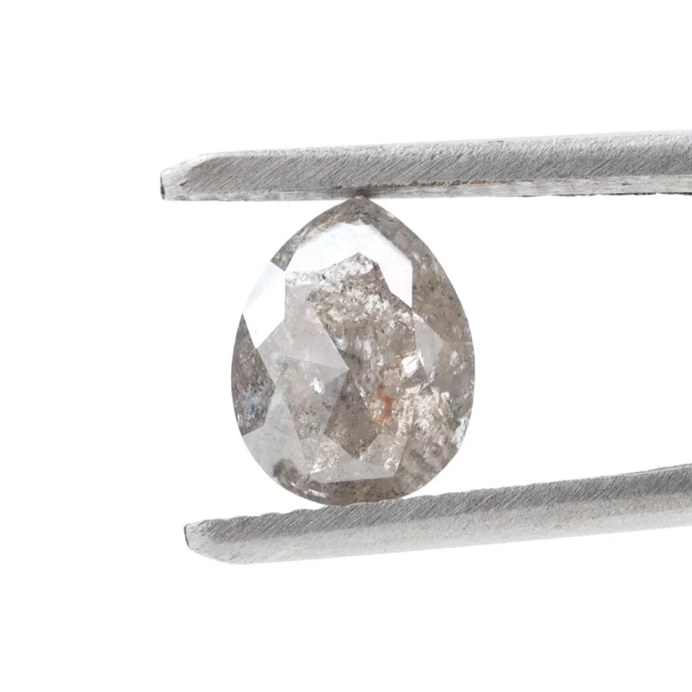 1.68 Ct Salt and Pepper Diamond, Natural Gray Color Pear Cut Loose Diamonds for Engagement Ring