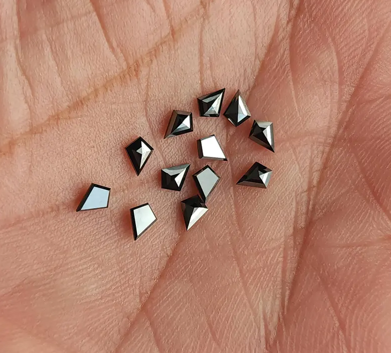 4.00 x 3.00 MM Natural Black Kite Loose Diamonds for Jewelry