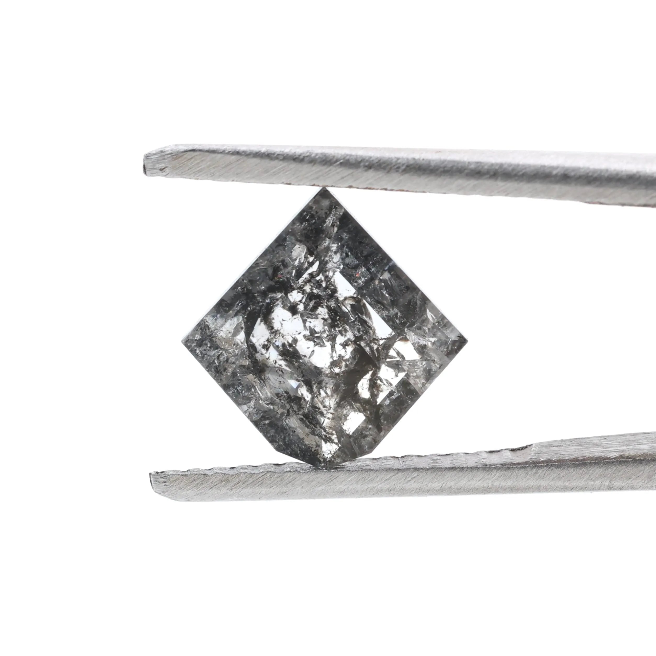 1.07 Carat Salt and Pepper Diamond, Natural Gray Shield Loose Diamonds for Minimalist Engagement Ring