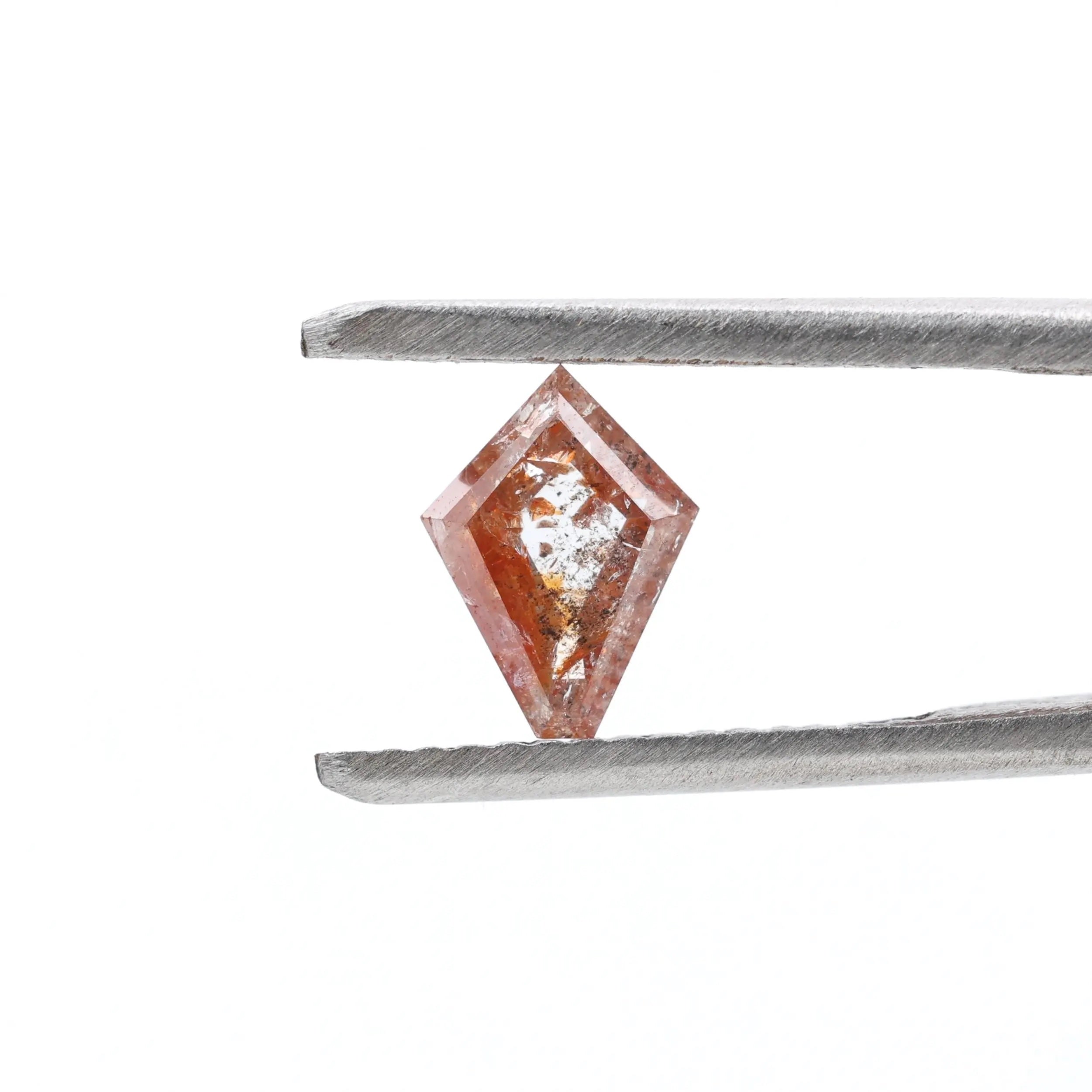 0.63 Carat Salt and Pepper Diamond, Natural Orange Kite Loose Diamonds for Minimalist Engagement Ring