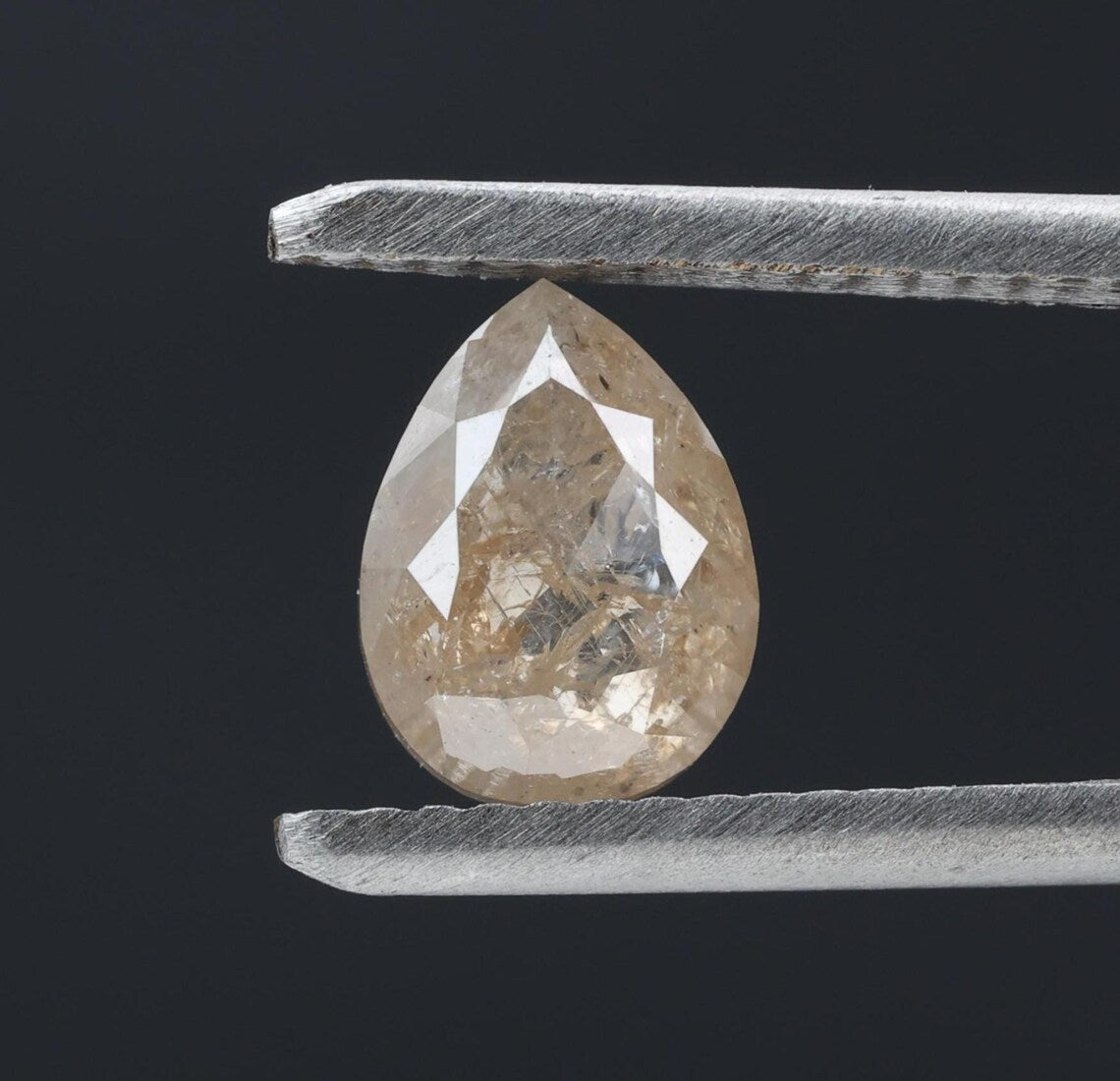 1.28 Ct Salt and Pepper Diamond, Natural Gray Pear Cut Loose Diamonds for Engagement Ring