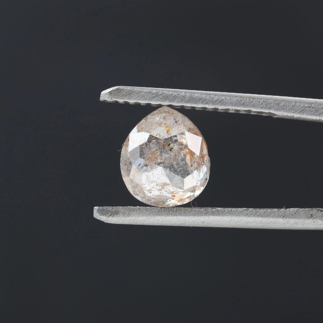 1.47 Ct Salt and Pepper Diamond, Natural Gray Pear Cut Loose Diamonds for Engagement Ring