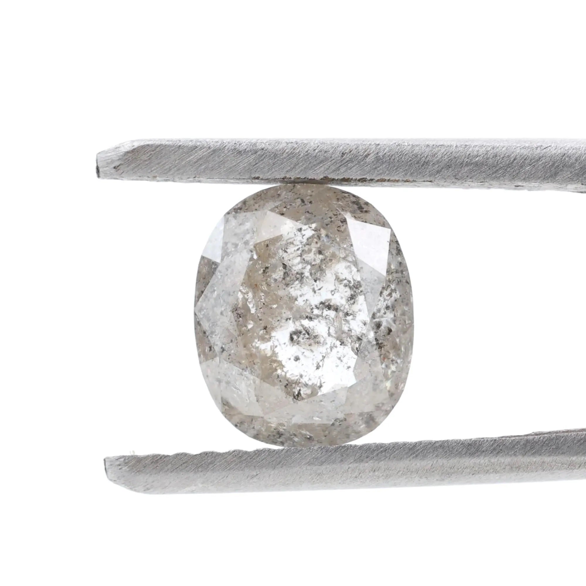 1.59 Ct Salt and Pepper Diamond, Natural Gray Oval Cut Loose Diamonds for Minimalist Engagement Ring