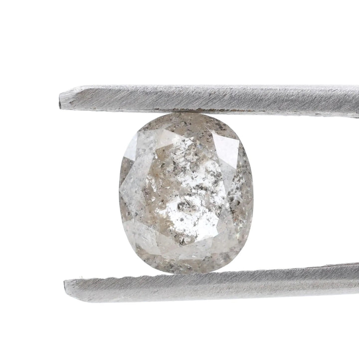 1.59 Ct Salt and Pepper Diamond, Natural Gray Oval Cut Loose Diamonds for Minimalist Engagement Ring