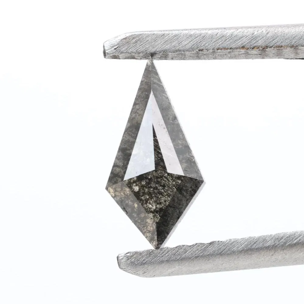 0.54 Ct Salt and Pepper Diamond, Natural Gray Smokey Kite Loose Diamonds for Engagement Ring